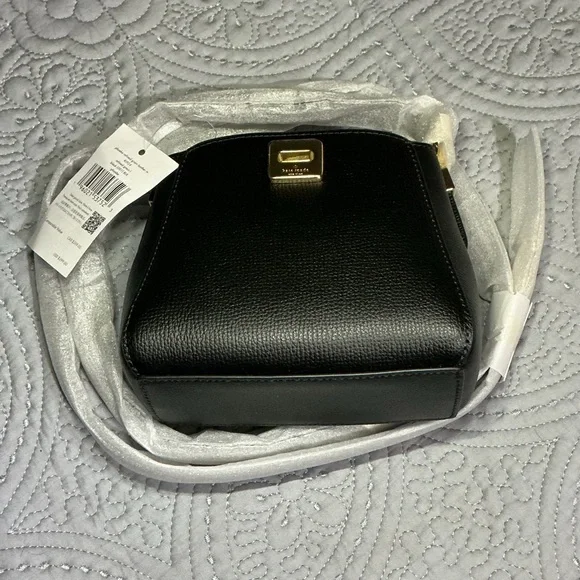 Kate Spade Mini Black Leather Top-Handle Cross Body with Gold Hardware